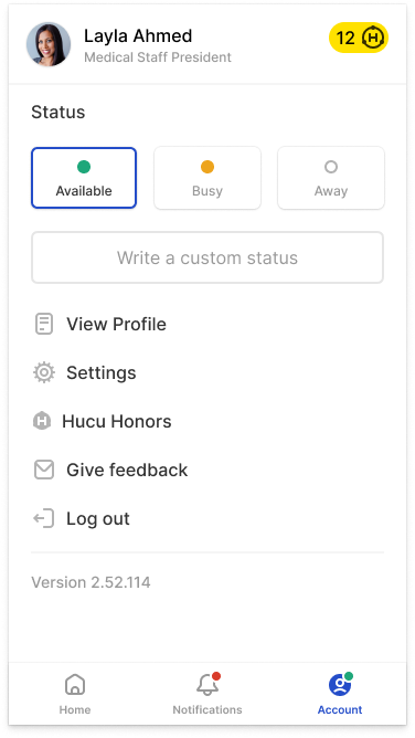 App screen